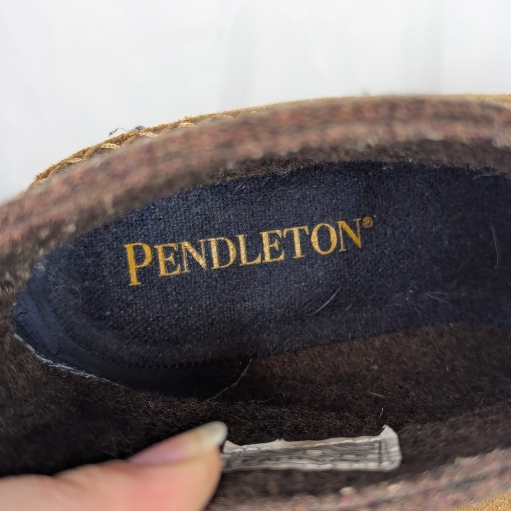 Pendleton Arago Suede Leather Cork Wedge Ankle Booties Boots - Picture 7 of 8